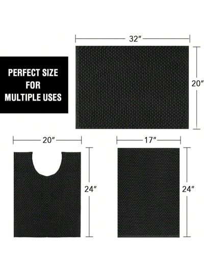 H.VERSAILTEX 3 Pieces Bathroom Rugs Sets Non Slip Extra Absorbent Bath Mat Set for Bathroom with Toilet Rugs for Tub, Shower Washable Carpets Set