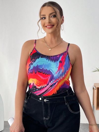 SHEIN Privé Women'S Plus Size Printed Camisole Top