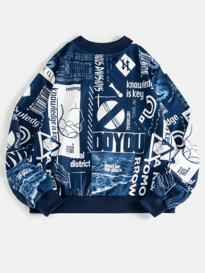 SHEIN Coolane Women's Plus Size Printed Bomber Jacket