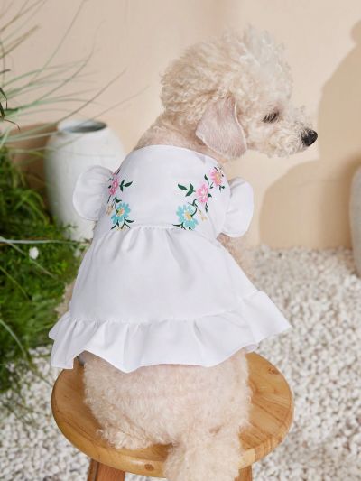 PETSIN White Bohemian Style Printed Pet Skirt