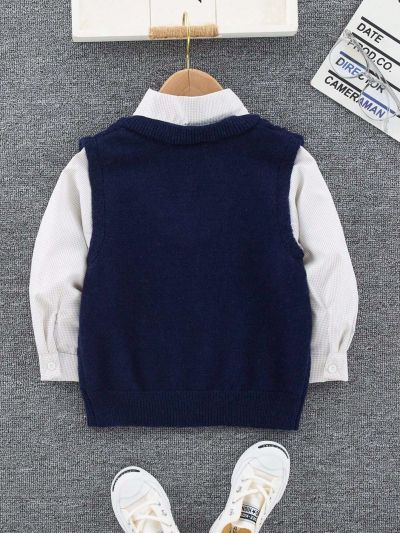 SHEIN Boys' (Little) Cable Knit Sweater