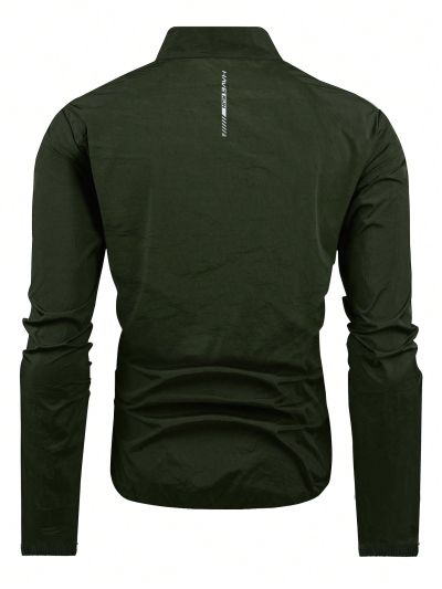 SHEIN Riding Men's Letter Printed Zipper Closure Cycling Jersey