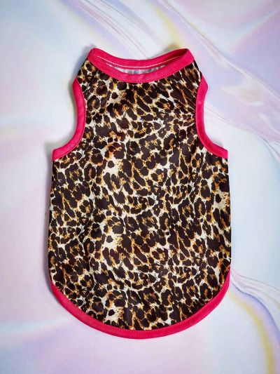 PETSIN 1pc Leopard Print & Color-Block Rose Red Pet Vest (For Cats And Dogs)