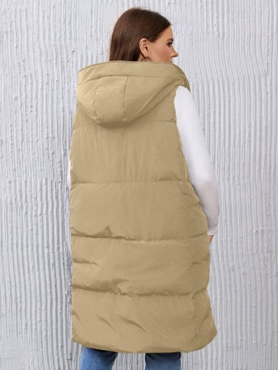 SHEIN Essnce Plus Size Women's Hooded Sleeveless Jacket