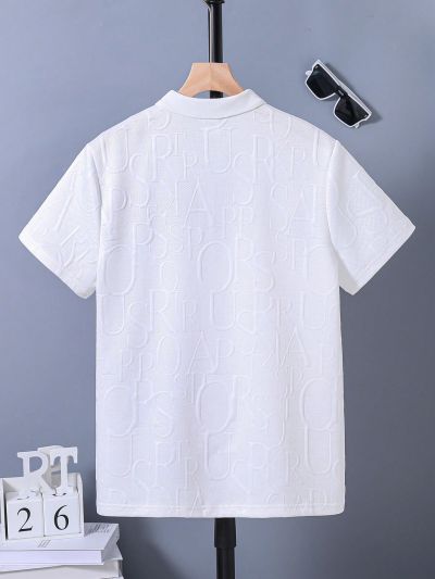 Teenage Boys' Short Sleeve Polo Shirt With Letter Patch Details