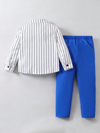 SHEIN Kids FANZEY Toddler Boys' Stylish Gentlemen Vest & 2 In 1 Shirt & Pant Formal Suit, 2pcs/Set