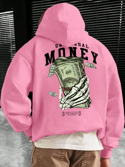 Manfinity Men'S Hooded Fleece Sweatshirt With Printed Pattern