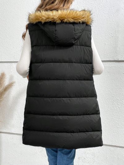 SHEIN Frenchy Ladies' Hooded Sleeveless Padded Coat