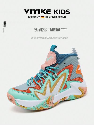 Kids Sneakers Boys Basketball Shoes Nonslip Kid Sports Shoes Girls Athletic Running Shoes Light Blue