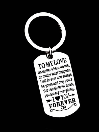 1pc To My Love Keychain Gift For Husband Wife Anniversary Valentines Birthday Boyfriend Girlfriend Jewelry For Him Her Women Men