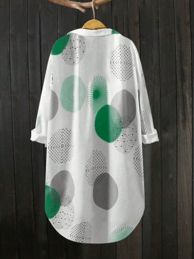 SHEIN LUNE Women Random Printed Long Oversize Shirt