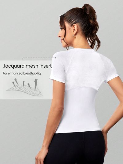 Yoga Basic Solid Color Sports Short Sleeve T-Shirt