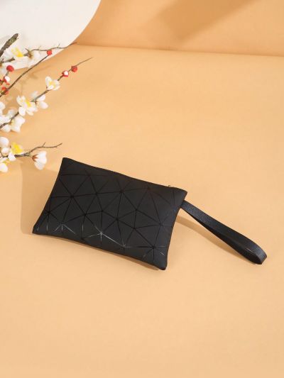 Geo Graphic Square Bag With Wristlet