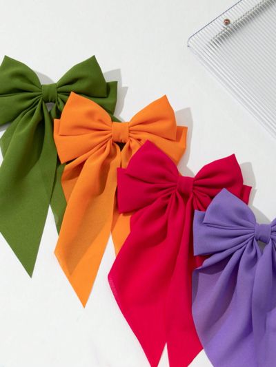 6pcs Minimalist Fluorescent Color Ribbon Alligator Clip