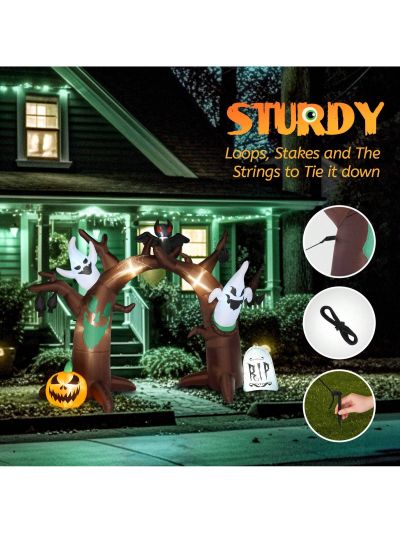 Halloween Inflatables Decoration, 10FT Height 10 Lights Inflatable Festive Arch Decoration
