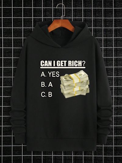 Manfinity Hypemode Men's Letter & Money Printed Sweatshirt