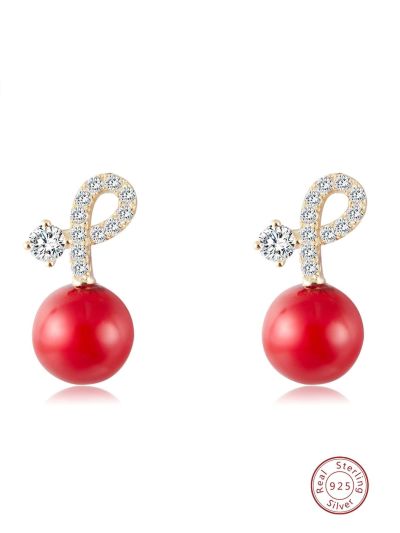 1pair Red Earrings As A Gift For Women's Date