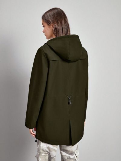 In My Nature Women'S Zipper Front Hooded Outdoor Raincoat