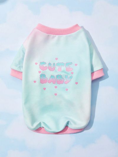 PETSIN Cloud Series Printed Gradient Round Neck Sweatshirt