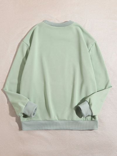 Teenage Girls' Letter Print Round Neck Sweatshirt