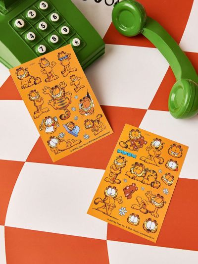 GARFIELD X SHEIN 2pcs/set Garfield Graffiti Stickers
