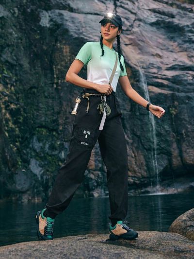 In My Nature Women's Letter Pattern Waterproof Outdoor Cargo Pants With Pockets