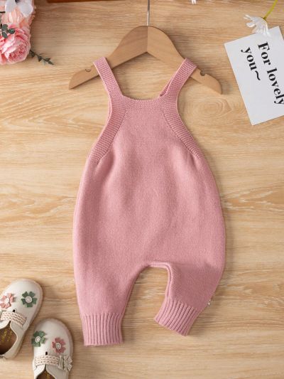 Baby Girls' Cherry Pattern Overalls Sweater Romper