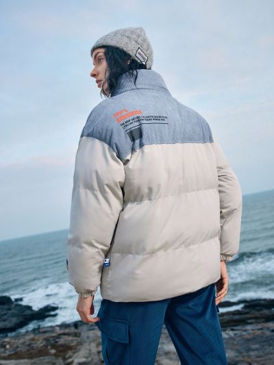 In My Nature Women's Color Block Zipper Front Stand Collar Outdoor Sports Jacket