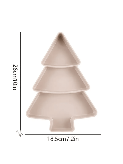 Creative Christmas Tree Shaped Nut Bowl Snack Tray With Plastic Candy Plate, Dried Fruits Box, Lazy Snack Box For Home Use