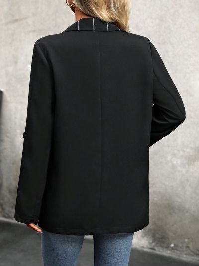 Plaid Patchwork Blazer Jacket