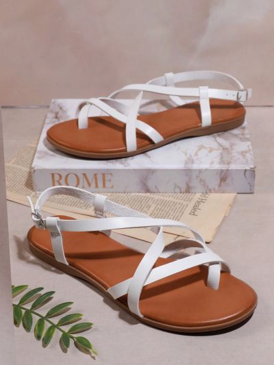 Fashionable Women's Solid Color Flat Sandals