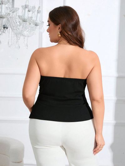 SHEIN Privé Plus Size Elegant Tube Top For Women