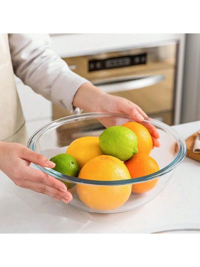 Glass Mixing Bowls with Lids Set of 4 - Large Kitchen Salad Space-Saving Nesting Bowls, Round Serving Bowls for Cooking,Baking,Prepping,Dishwasher Safe