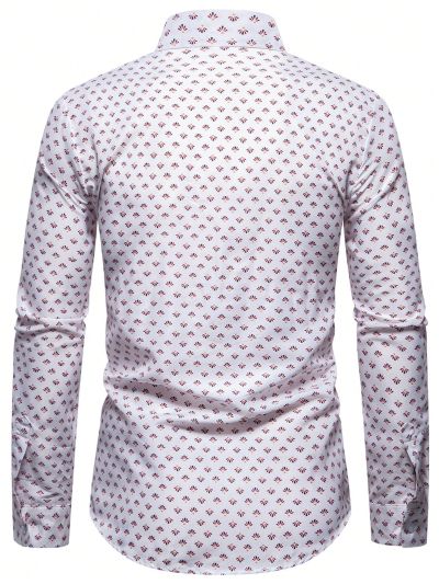 SHEIN Men's Printed Long Sleeve Casual Shirt