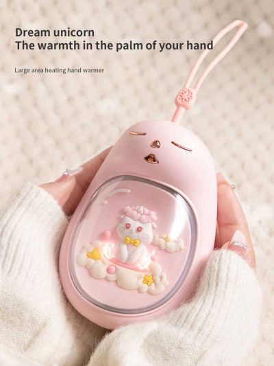 1pc New Arrival Usb Rechargeable Hand Warmer With Mini Night Light And Cute Cartoon Appearance