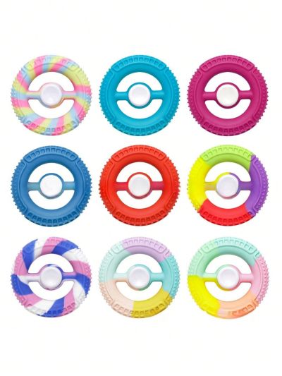 1pc Random Color Circular Silicone Grip Strengthener, Finger Spinner & Finger Exercise Equipment