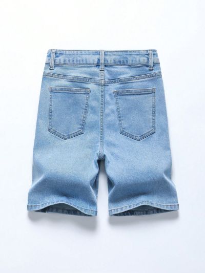 Tween Boys' Distressed Skinny Fit Denim Shorts With Stretch