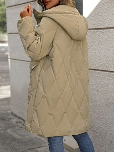 SHEIN Frenchy Women's Horn Button Hooded Padded Coat