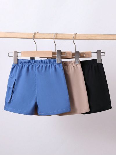 2024 Summer New Arrival 3pcs Toddler Boys' Multicolor Letter Print Sport Shorts Set