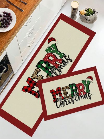 SHEIN Christmas Safe Night Waterproof Anti-slip Living Room Kitchen Rug