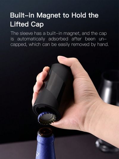 1pc Automatic Bottle Opener - Easy Push Down Opener, Suitable For Wine, Soda And More- Does Not Damage Caps - Kitchen And Bar Tool