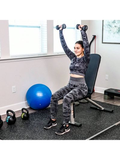 SUPERJARE 0.56“ Thick Exercise Equipment Mats, 12 Tiles EVA Foam Mats with Rubber Top