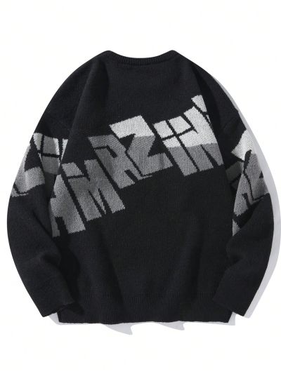 Manfinity Hypemode Men's Drop Shoulder Letter Printed Sweater