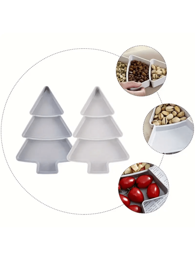 Creative Christmas Tree-shaped Plastic Snack Tray For Home, Lazy Fruit Nut Dish Candy Plate
