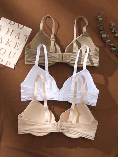 SHEIN 3pcs/Set Women's Adjustable Shoulder Strap Bra