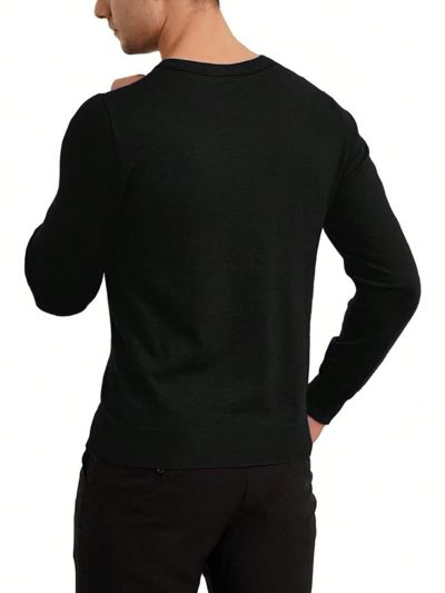 Men Solid V Neck Sweater