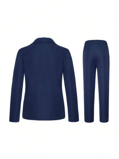 Boys' Slim Fit Gentleman Suit With Patchwork Design