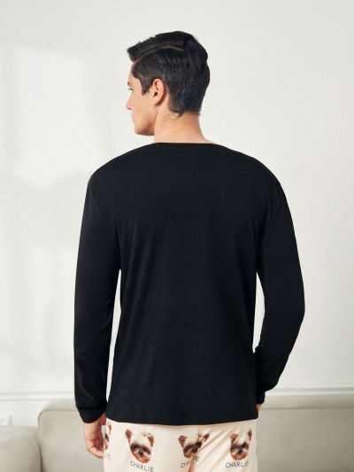 Men'S Round Neck Long Sleeve Warm Top