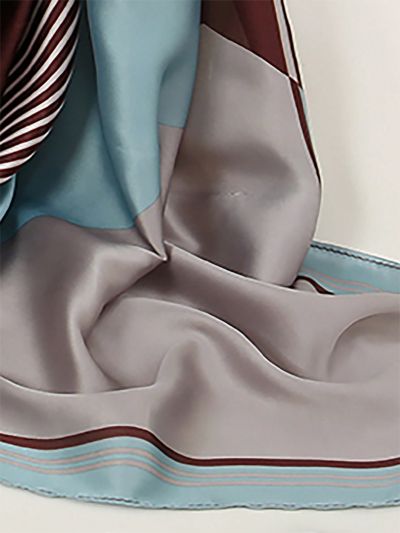 1pc Women's Fashionable Printed Geometric Satin Beach Wrap Scarf For Sun Protection, Suitable For Daily Wear