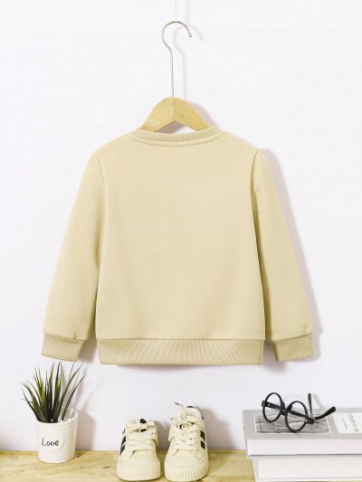 SHEIN Boys' Casual Round Neck Pullover Sweatshirt With Slogan & Excavator Print